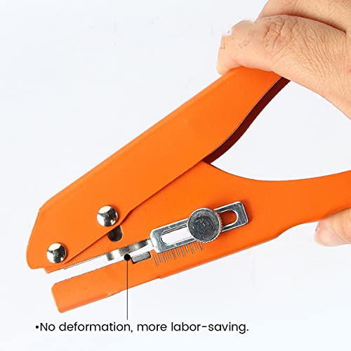 Single Hole Punch, Heavy Duty Hole Puncher, Handheld Paper Hole Puncher, Edge Banding Punching Pliers Punching Tool with Limit Taper Drill＆Taper Drill for Paper Cards, Hard Film, Thin Wood