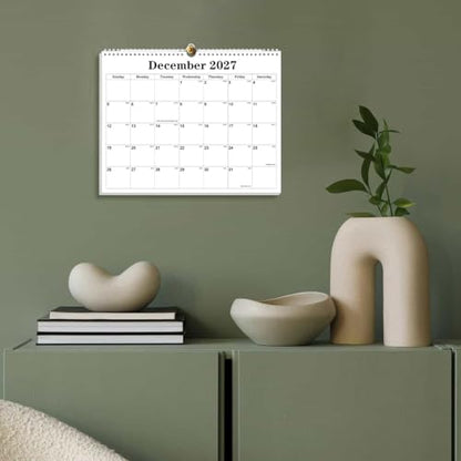 Calendar 2026-27 - Calendar 2026-2027 from July 2026 to December 2027, Spiral Binding Hanging Wall Calendar 2026 for Home/Office, 8.5" x 11", Black - color: Black, size: 8.5" x 11"