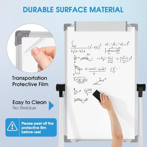 MaxGear Whiteboard with Stand 36" x 24" Easel Whiteboard Monthly Calendar | Double-Sided Height Adjustable Large Board, Foldable, Portable Dry Erase Board for Home, Office, Classroom Planning, Teaching - size: 24"W x 36"H, style: Monthly Calendar
