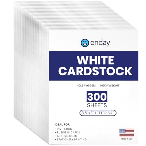 White Cardstock Paper 300 Sheets 8.5 x 11, Thick White Cardstock 110LB, Heavyweight Cardstock Paper for Invitations, Crafts, Printing, Business Cards, Art Projects Valentines Day Cards! - size: 300-Pack
