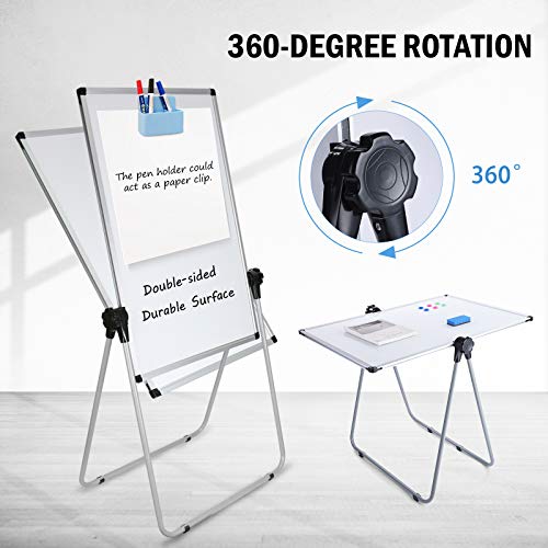 Stand White Board, Double Sided Magnetic Dry Erase Board Height Adjustable Whiteboard with Sturdy Aluminum Frame for Home Office Classroom, 36 x 24 Inch - size: 24"W x 36"H