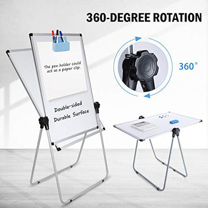 Stand White Board, Double Sided Magnetic Dry Erase Board Height Adjustable Whiteboard with Sturdy Aluminum Frame for Home Office Classroom, 36 x 24 Inch - size: 24"W x 36"H