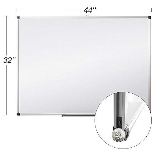 XIWODE 32x44 Inch Large Magnetic Dry Erase Board, Wall-Mounted Whiteboard Silver Aluminum Frame, Smooth Durable No Ghosting for Home School Office Conference - color: Silver, size: 32x44 Inches