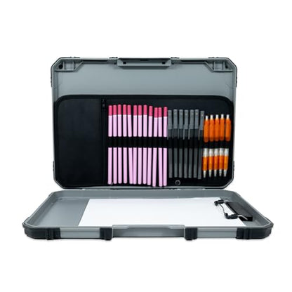 ArtBin 6838AG Sketch Board, Portable Drawing Surface with Internal Art & Craft Storage, Grey