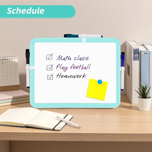 VUSIGN Small White Board Dry Erase, 8.5'' x 11'' Magnetic Dry Erase Board, Mini Whiteboard with Markers for Students, Fridge, Wall, Locker, Green - color: I-green