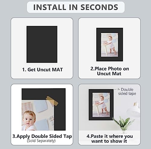 Somime 12 Pack Backing Boards Only - 12x18 Uncut Black Mats Matboards, Acid Free Backerboards, Ideal for Photos/Pictures/Prints/Frames/Arts - size: 12x18