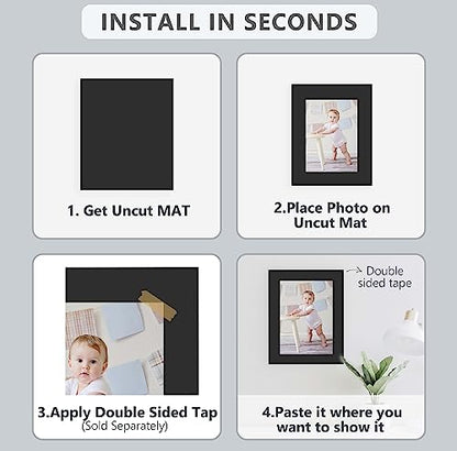 Somime 12 Pack Backing Boards Only - 12x18 Uncut Black Mats Matboards, Acid Free Backerboards, Ideal for Photos/Pictures/Prints/Frames/Arts - size: 12x18