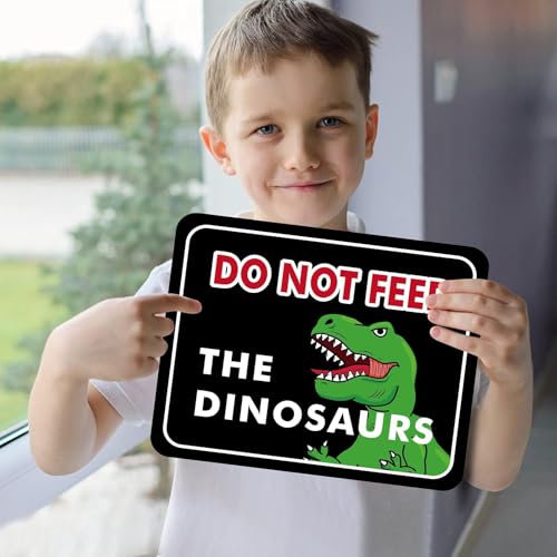 WERNNSAI 12 PCS Dinosaur Birthday Decorations - Dinosaur Party Supplies for Boys Kids Dino Birthday Funny Sign Decor for Jurassic Theme Baby Shower Holiday Party Favors Caution T-Rex Sign Wall Decor - style: Dinosaur 001
