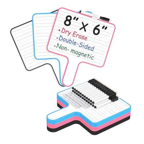 12Pcs Dry Erase Paddles,Auction Paddles,Handheld whiteboards,Hand held White Board,Quick Response White Board, 6"x8" Dry Erase Answer Paddle WhiteBoard,Game Paddle