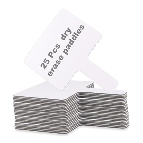QTLCOHD 25 Pack 5 x 7 Inch Dry Erase Answer Paddle | Hand Held White Boards for Students, Mini Double Sided Auction Paddles for Classroom, Teaching, Office - size: 5x7 Inch