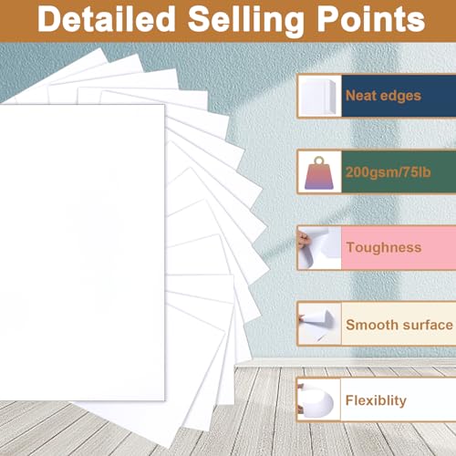 Silunkia 40 Sheets White Cardstock 8.5 x 11 Printer Paper, 75lb White Paper Card Stock for DIY Card Making, Thank You Cards, Business Cards, Wedding Invitations, Certificates, Menus - color: White