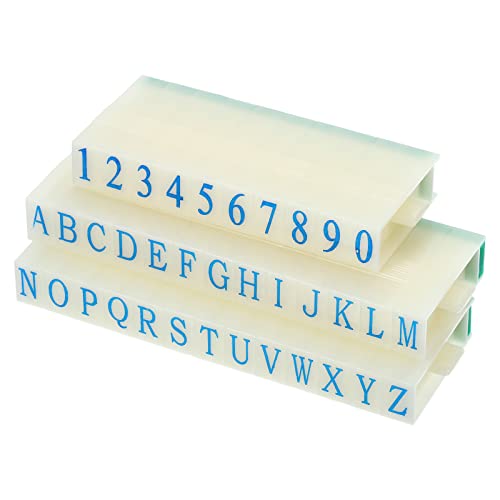 PATIKIL Detachable Number Letter Stamp, 9mm Plastic 9+26 Digits Font Size 3 Numeral 0-9 Alphabet A-Z Combination Set for Card Tag Scrapbook Craft Making Teaching - size: 37*13*8mm