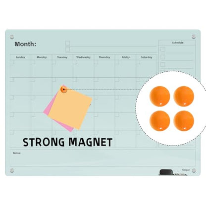Magnetic Glass Dry Erase Board Calendar- White Board 48 x 36 Inch Wall Mounted Monthly Whiteboard, Large Frameless Glass White Board for Wall Office, Home & School - color: Mothly-b, size: 48"W x 36"H