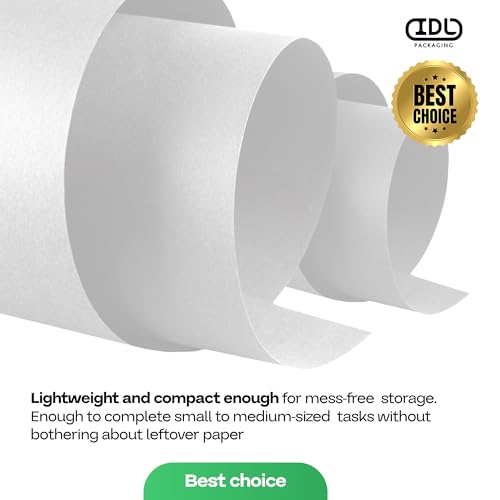 White Kraft Paper Roll 12" x 8640" (720 feet) for Packing, Moving, Shipping, Crafts - USA-Made Heavy Duty Craft Paper 50lb Thickness - 100% Recyclable Natural Kraft Wrapping Paper by IDL Packaging - color: White, size: 12"x720' (#50 Thick)