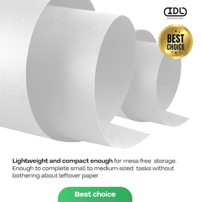 White Kraft Paper Roll 12" x 8640" (720 feet) for Packing, Moving, Shipping, Crafts - USA-Made Heavy Duty Craft Paper 50lb Thickness - 100% Recyclable Natural Kraft Wrapping Paper by IDL Packaging - color: White, size: 12"x720' (#50 Thick)