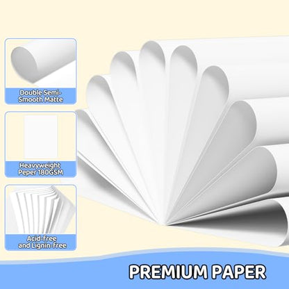Cardstock 8.5 X 11, 40 Sheets White Card Stock, 65lb/ 180gsm Copy Paper, Cardstock Printer Paper for Art, Drawing, Invitations, DIY Cards, Craft, Construction, School & Office Supplie - color: White, size: 40Sheets