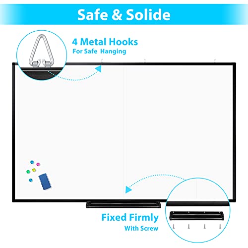 White Board Dry Erase 72x40, Large Magnetic Whiteboard Maxtek Dry Erase Boards for Wall, Aluminum Presentation Wall-Mounted Marker Board with a Long Pen Tray for School, Classroom, Office & Home - size: 72"W x 40"H, style: Style A