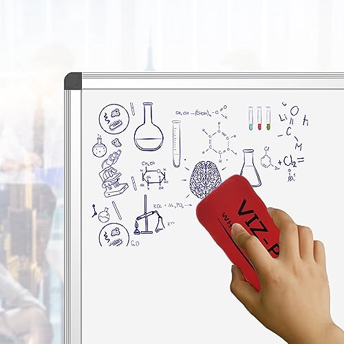VIZ-PRO Magnetic Whiteboard/Dry Erase Board, 48 X 36 Inches, Silver Aluminium Frame - size: 48"W x 36"H