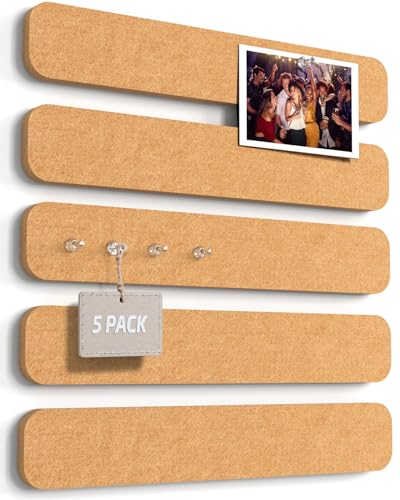 JBER Felt Strip Board 5 Pack 13"x2", Cork Board Alternative Pin Bulletin Board, Self-Adhesive Vision Board with 25 Push Pins for Walls, Office & Home Decor(Sunset Yellow) - color: Sunset Yellow, size: 5 Pack