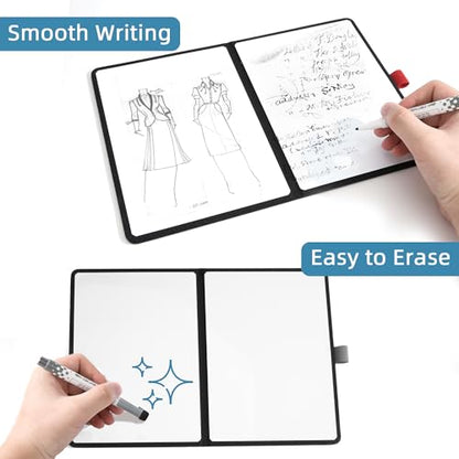 A5 Pocket White Board - Double-Sided Dry Erase Board 8x6 inch - Ultra-Thin 0.3" Portable Whiteboard with Markers & Erase | Anti-Ghosting Surface for Office Home School Student (Double-A5 Blue) - size: Double-A5 Blue