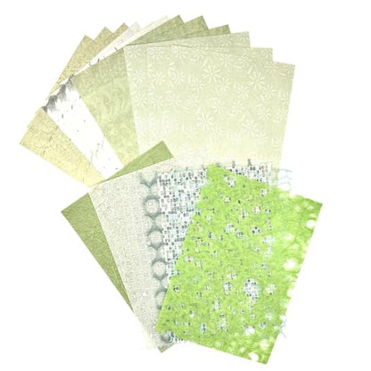 Textured Scrapbook Paper Mesh Fabric - Junk Journal Supplies Assorted Set 51 Sheets Mixed Scrapbooking Materials Boho Cardstock Aesthetic Decoupage Paper for Crafts