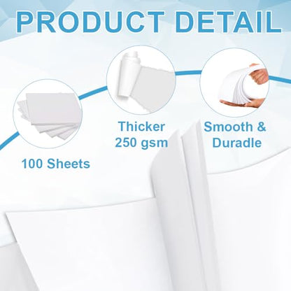 Cardstock Paper - Plain Heavy White Stock, Cover Stock Paper, 92lb(250 gsm) Cover Stock Paper, 8.5" x 14", 100 Sheets, Cardstock Paper for Printer, Resume, Scrapbooks, Art, Crafts, Business Cards - size: 8.5"x14"