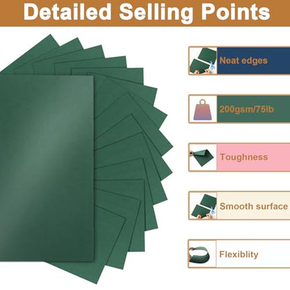 Silunkia 28 Sheets Christmas Green Shimmer Cardstock 8.5 x 11 Craft Paper, 92lb Premium Paper Card Stock for DIY Cards Making, Anniversaries, Wedding Invitations, Greeting Cards - color: Green, size: 28 Sheets