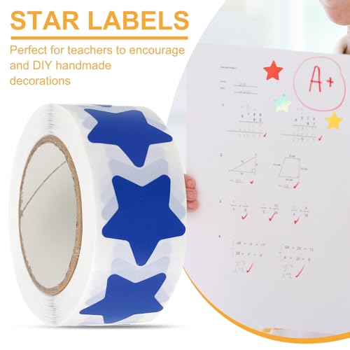 PATIKIL Star Stickers Roll 1", 500 Pcs Self-Adhesive Reward Stickers for Classroom Teacher Supplies and DIY Craft, Blue - color: Blue, size: 1"