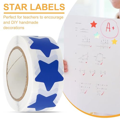 PATIKIL Star Stickers Roll 1", 500 Pcs Self-Adhesive Reward Stickers for Classroom Teacher Supplies and DIY Craft, Blue - color: Blue, size: 1"