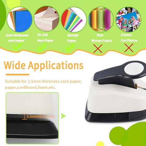 5 Circle Hole Punch, Circle Paper Punch, CirclePunches for Paper Crafts, Large Hole Puncher, Different Size of Scrapbooking Punches, Round Punch Shape for Scrapbook Card Making - style: 3/8''+5/8''+1''+1.5''+ 2''Circle