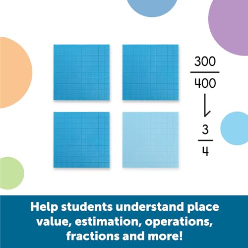 Learning Resources Plastic Base Ten Starter Set - 1st Grade Math Manipulatives for Elementary School Classroom, Learn Place Value, Base 10 Blocks for Math, Kids Counting Blocks and Teacher Supplies