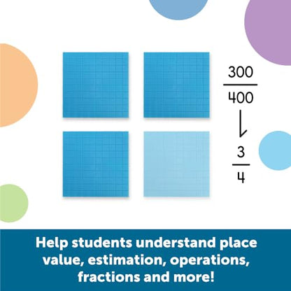 Learning Resources Plastic Base Ten Starter Set - 1st Grade Math Manipulatives for Elementary School Classroom, Learn Place Value, Base 10 Blocks for Math, Kids Counting Blocks and Teacher Supplies