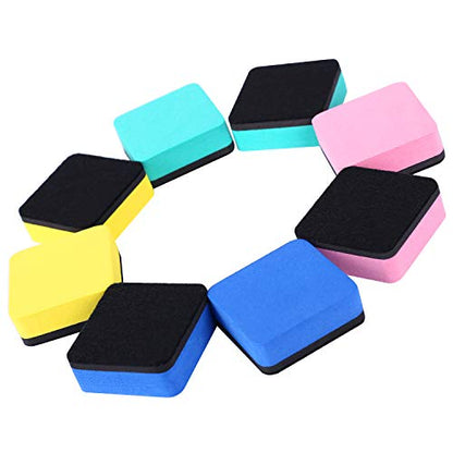 Dry Erase Erasers, 48 Pack Magnetic Whiteboard Eraser Chalkboard Eraser Dry Eraser for Classroom Office and Home (48pcs 4Colours) - color: 48pcs 4colours