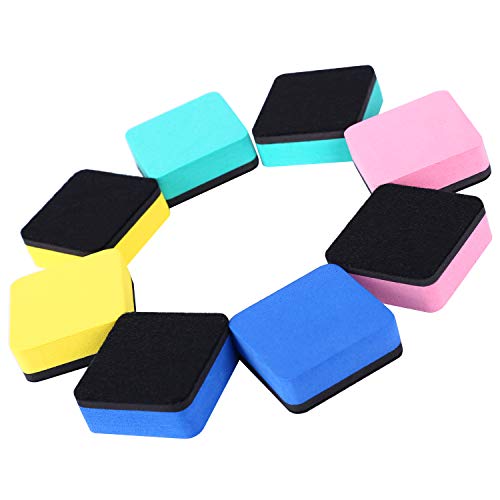 Dry Erase Erasers, 48 Pack Magnetic Whiteboard Eraser Chalkboard Eraser Dry Eraser for Classroom Office and Home (48pcs 4Colours) - color: 48pcs 4colours