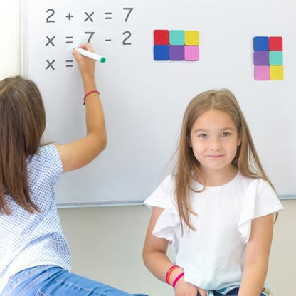 Dry Erase Erasers, 24-Pack Magnetic Mini Whiteboard Erasers for Kids & Students - Square, 6 Colors - color: Square- 6 Color