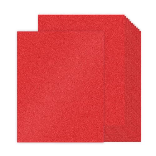 30 Sheets Red Glitter Cardstock 8.5 x 11 Inches, 92lb/250gsm No Shed Sparkling Card Stock Paper for Card Making, DIY Crafts, Scrapbooking, Compatible with Cricut, Party Decorations, School Supplies - color: Red