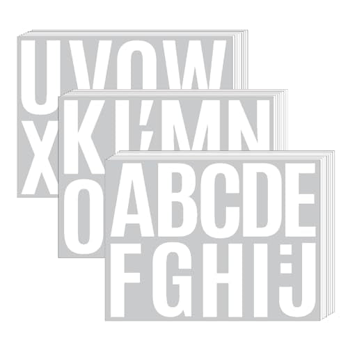 272 Pcs 24 Sheets Large Letter Stickers, 4 Inch Bulletin Board Letters, Vinyl Stick On Letters for Bulletin Boards, Self Adhesive Letters for Bulletin Board Classroom Window Door Decor (White) - color: White (4")