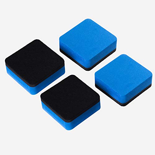 Favourde 48 Pack Magnetic Whiteboard Dry Erase Erasers Chalkboard Cleansers for Classroom, Home and Office (Blue) - color: Blue