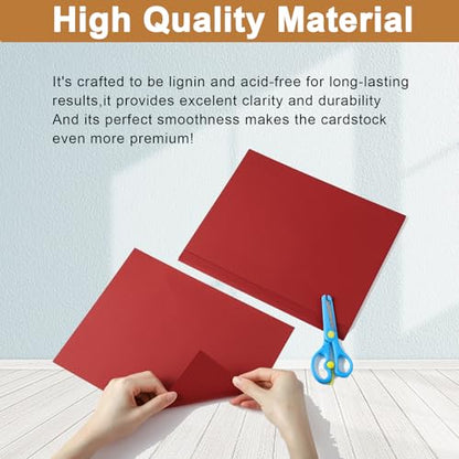 Silunkia 28 Sheets Christmas Red Cardstock 8.5 x 11 Craft Paper, 250gsm/92lb Thick Dark Red Card Stock Printer Paper for DIY Card Making, Thank You Cards, Wedding, Invitations, Birthday - color: Red, size: 28 Sheets