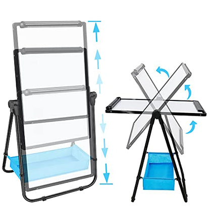 Magnetic Whiteboard with Stand - Double Sided 40"x28" Portable U Stand Easel Whiteboard, Height Adjustable & 360° Rotating Dry Erase Boards for Classroom, Home, Restaurant & Presentation - size: U stand 40"x28" white