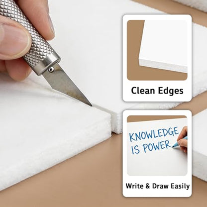 Foam Board 16x20 Inch, 3/16 Inch Thick, 12 Pack, White Foam Core Board, Strong & Rigid, Double-Sided Large Poster Board for Crafts, School Projects, Painting, Presentation & Display - size: 16*20in