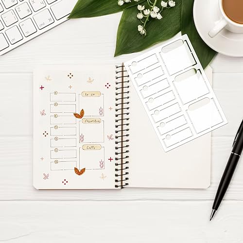 16 Pieces Journal Stencils for Dotted Journals Supplies, Happy Planner Stencils for Journaling DIY Drawing Templates Accessories Kit for Notebook Cards Scrapbook (16 Journal) - style: 16 journal