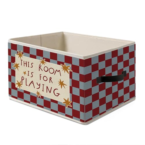 Vinatge Playroom Decor Storage Bins Box,Rectangular This Room is for Playing Collapsible Basket Organizer for Kids Nursery Bedroom Bathroom Play room Toys Books Clothes Playroom Essentials - color: playing