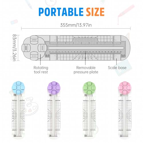 4-in-1 Portable Rotary Paper Cutter for Crafting, 4 in 1 Paper Cutter, 4-in-1 Multi-Function Paper Trimmer, Multi-Functional Bidirectional Papers Trimmer (Green-1PC) - color: Green-1pc