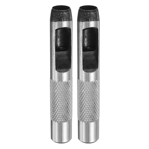 HARFINGTON 2pcs Leather Round Hole Punch, 11mm Hollow Hole Puncher Cutter Carbon Steel Circle Hole Punching Cutting Tool for Belt/DIY Leather Craft - size: 11mm