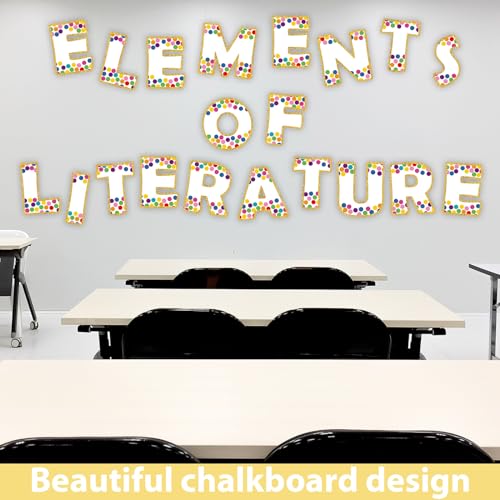 Qyeahkj 300PCS Large 7" Font Letters and Punctuation Set White with Confetti Classroom Alphabet Cutout for Bulletin Board Display Home School A Great Helper to Inspire Students' Learning Interest - style: Confetti