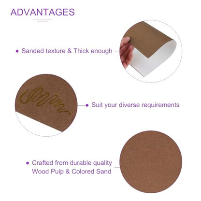 DMiotech 20 Pack Sanded Pastel Papers 11 x 8 Inch, Brown Pastel Papers 160GSM Art Cardstock Papers for Artists Crayons Charcoal DIY Crafts - color: Brown, size: 11 x 8 Inch
