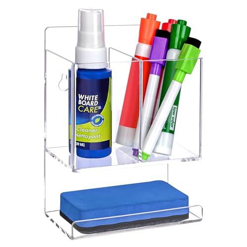 Dry Erase Marker Holder, Wall Mounted Marker Holder for Remotes, Makeup, Acrylic Pen Organizer for Whiteboard, Office, Classroom, Wall Pen Pencil Storage for Classroom Organization - color: Wall Mounted