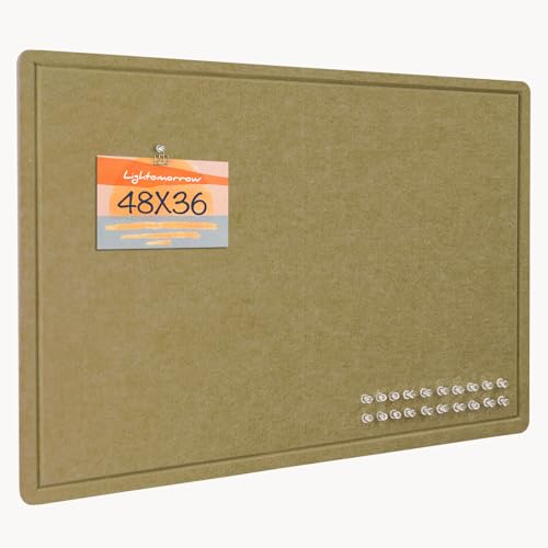 Bulletin Board, 24 x 18 inches Felt Board Decorative Pin Board, Cork Board Alternative for Wall, Foldable Photo Board Self-Adhesive Vision Board Mood Board with 20 Pushpins - Olive - color: Olive, size: 24×18 inches