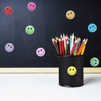 1 Inch Shiny Happy Face Stickers Circle Dots Labels Reward Stickers Teachers Sticker (500PCS,Green) - color: Green, size: 1 inch